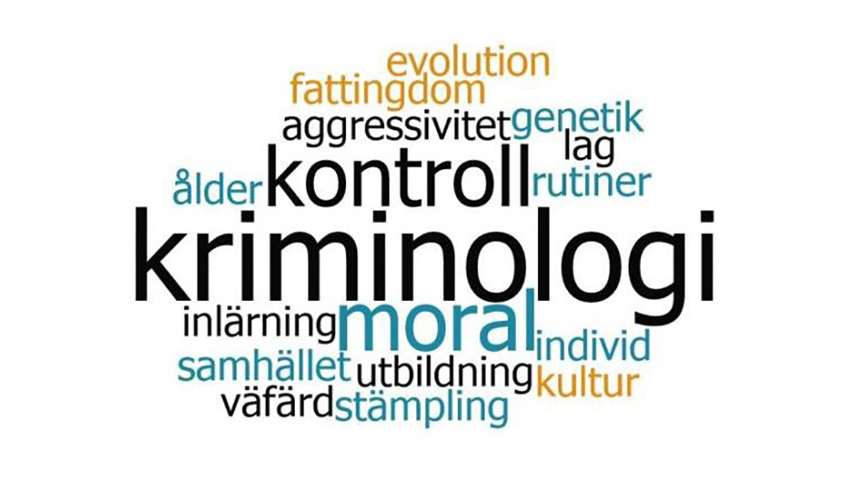 Ordmoln av kriminologiska ord.